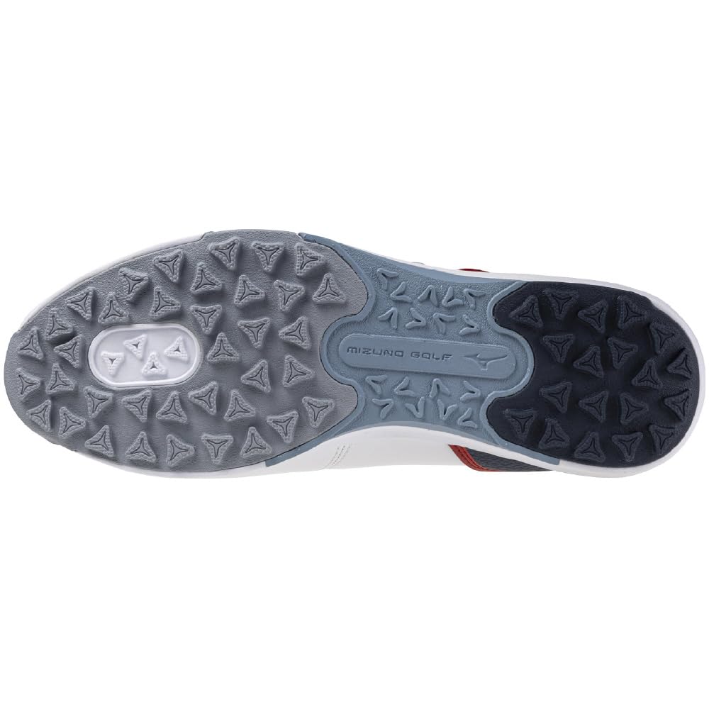 Mizuno Nexlite Energy Boa Golf Shoes, Lightweight, Wide Grip, Waterproof, White and Navy, Size 26.5 cm, 4E