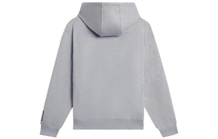 Li-Ning Sweatshirts Men's Gray Hooded Moderate Straight Fit AWDSC45-3