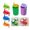 4pcs Portable Can Covers for Sodas and Beer Cans Silicone Can Lid with Drinking Straw Leak Proof Beverage Cans Caps