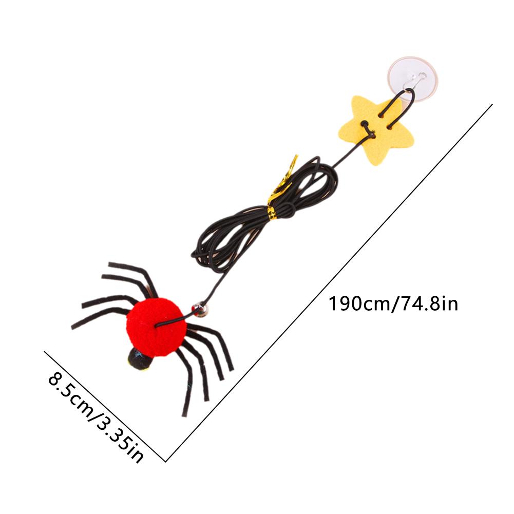 Cat Pet Toy Hanging Door To Relieve Depression Swinging Hanging Elastic Rope Feather Playing Stick Bell Spider Pet Toy for Cat