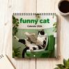 2026 Lustiger Katzenkalender 12-Monats-Wandkalender Urkomische Katzen auf der Toilette Zeitung lesend Geschenk für Katzenliebhaber zur Dekoration von Zuhause und Büro