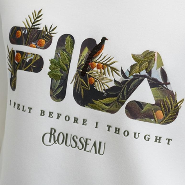 New FILA x LUSUO American Sweatshirt Men Cloud White F11M448219F-WT