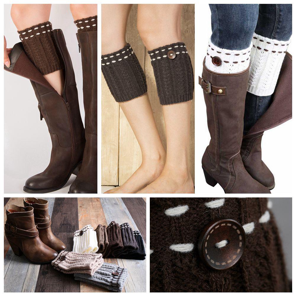 

Женские чулочно-носочные изделия зимние теплые пуговицы ботинки носки наколенники высокие грелки для ног вязание крючком