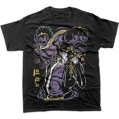 JOJO Bizarre Adventure Tričko Jotaro Kujo Star Platinum Fialová Zlatá Anime Grafické Tričko Uživatel Stojanu Bitva Bavlna Nadměrná Horní Část