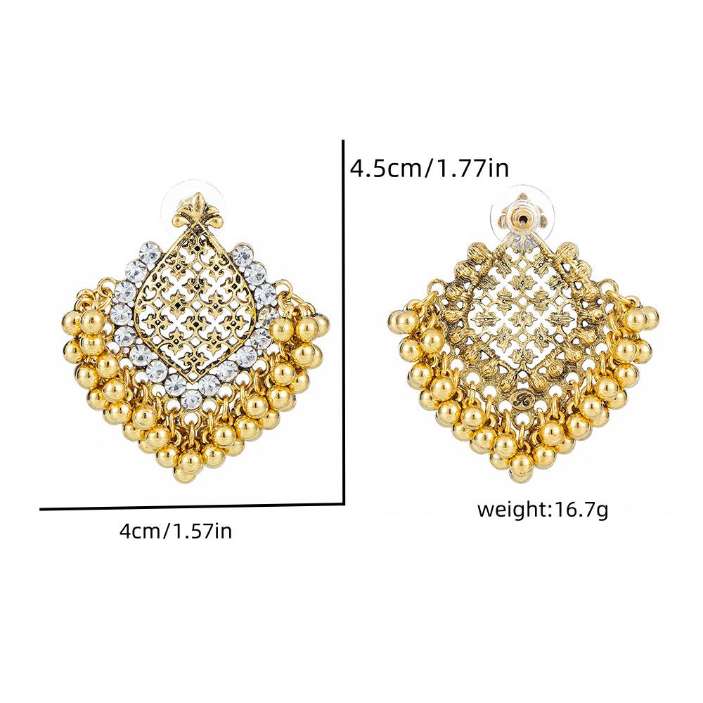 

Retro Ethnic Style Zinc Alloy Earrings with Ripple Ear Hooks for Women