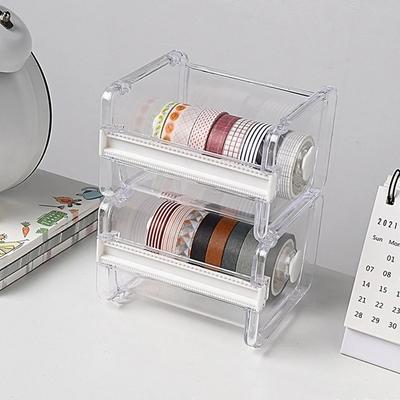 Creative Cutter Set Tape Tool Dispenser Transparent Holder Office Stationery Tape Storage Box Office School Supplies
