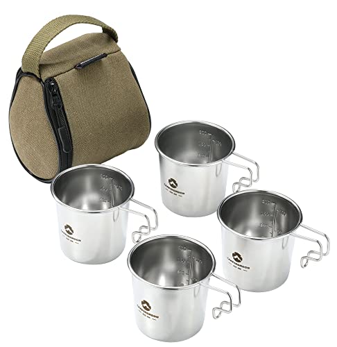 CAMPING MOON Solo Mug M Camping Mugs, 210ml, 4-Piece Set, SOLO MUG S-190-4P+B
