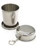 Taza plegable de acero inoxidable de 75ml/150ml/250ml, taza telescópica portátil para viajes al aire libre y Camping con llavero, taza de mano para agua y café