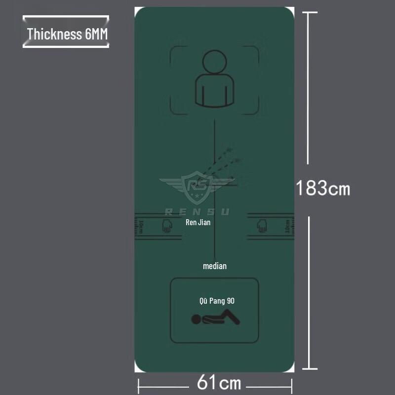 Rensu Military Green Fitness Training Mat