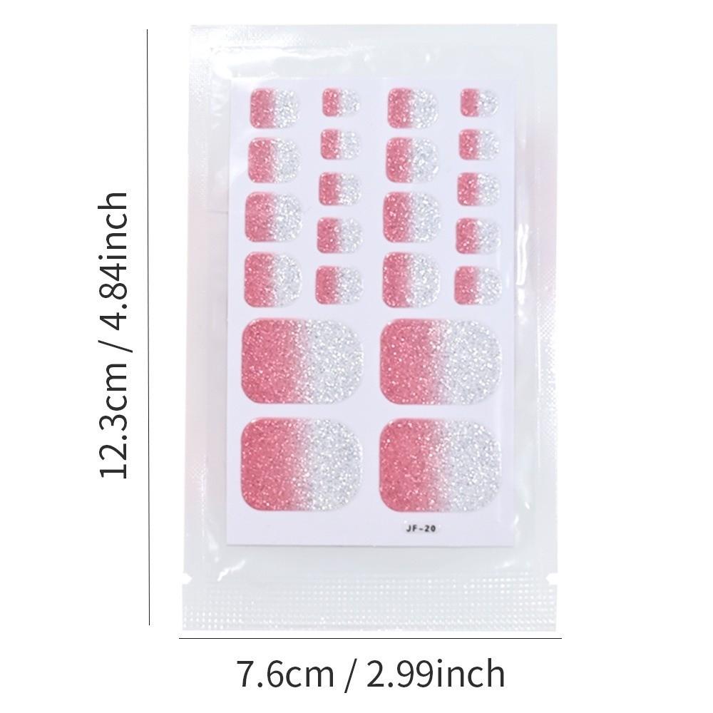 22 autocollants pour ongles d'orteils couleur unie finition irisée par feuille - Rénovation des ongles DIY à la maison