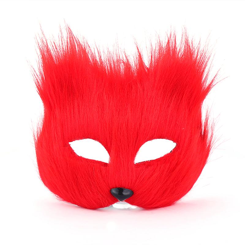 Women Plush Fox Mask Halloween Carnival Fancy Dress Party Props Cute Fox Mask