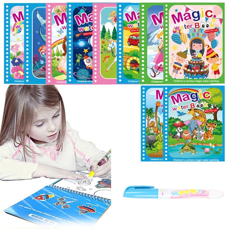 Non-Toxic Magic Water Book With Pen Children Drawing Coloring Books For Kids 2 To 4 Years Old Learning Education Toy Baby Montessori Toys