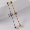 YW Industrielle Barbell Ohrringe Piercing Schmuck Chirurgischer Edelstahl Scaffold Piercings CZ Bar für Damen Herren