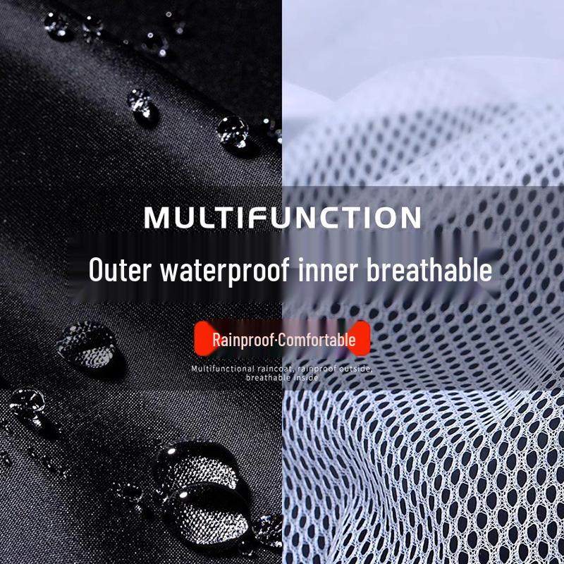 Thickened Full-Body Stormproof Raincoat and Pants - Reflective, Lengthened Set for Cycling and Riding