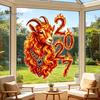 Festival Atmosphere Glass Stickers Chinese New Year Window Stickers, 2027 Goat Static Clings, Non Adhesive Decor Reusable Lunar Xmas for Home