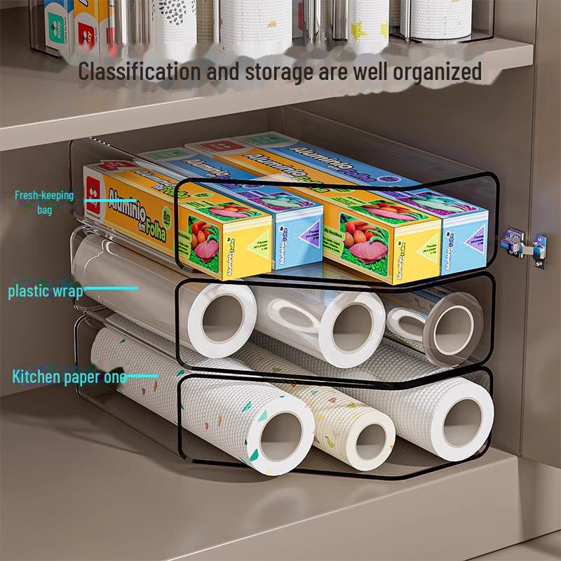 Kitchen Plastic Bag Storage and Sealing Rack
