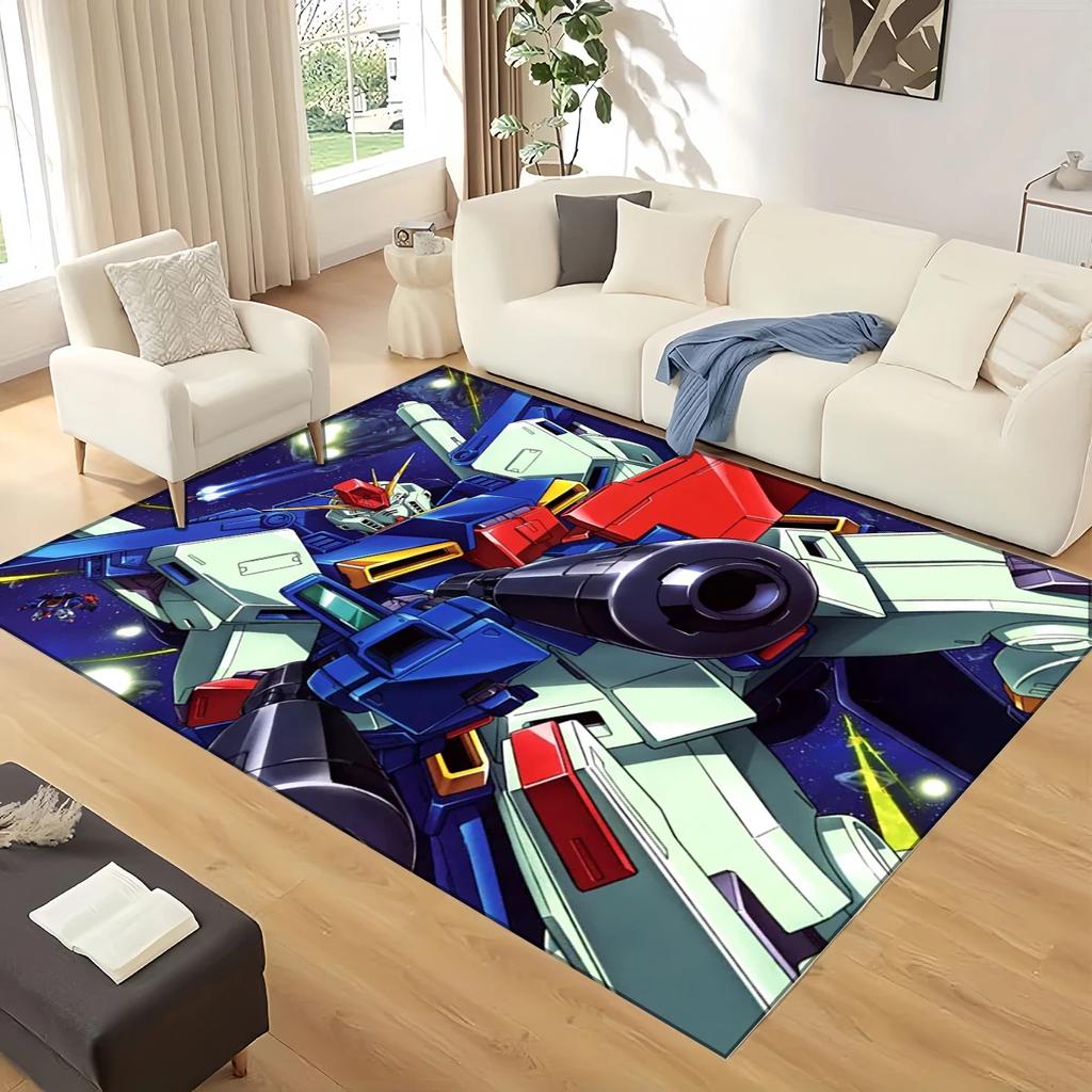 3D GUNDAM Robot Cartoon Carpet Rug for Living Room Bedroom Home Sofa Decoration,kids Play Non-slip Floor Mat Christmas Gift