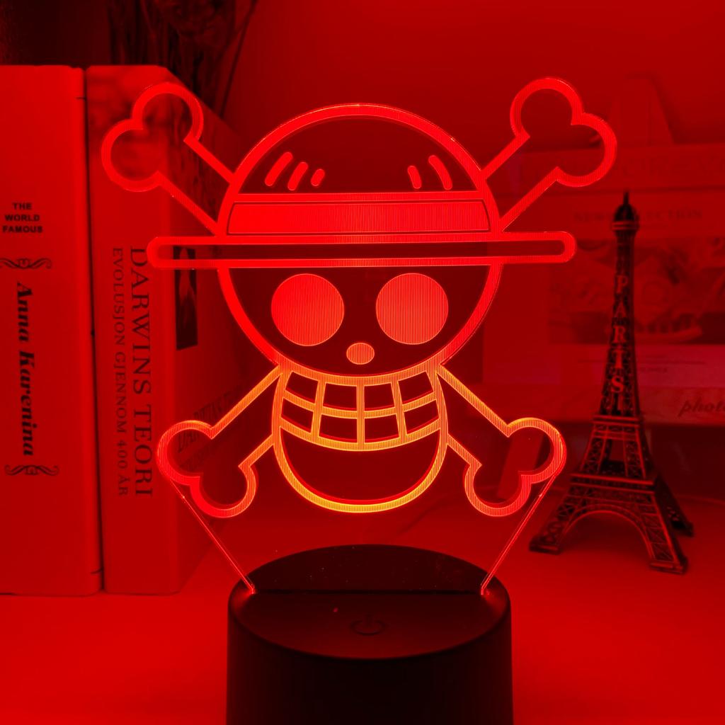 Anime One Piece Logo Kids Night Light Led Touch Sensor Colorful Nightlight For Child Bedroom Decoration Cool Desk 3d Lamp Gift Kob Billigt Fri Fragt Aerlige Anmeldelser Med Billeder Joom