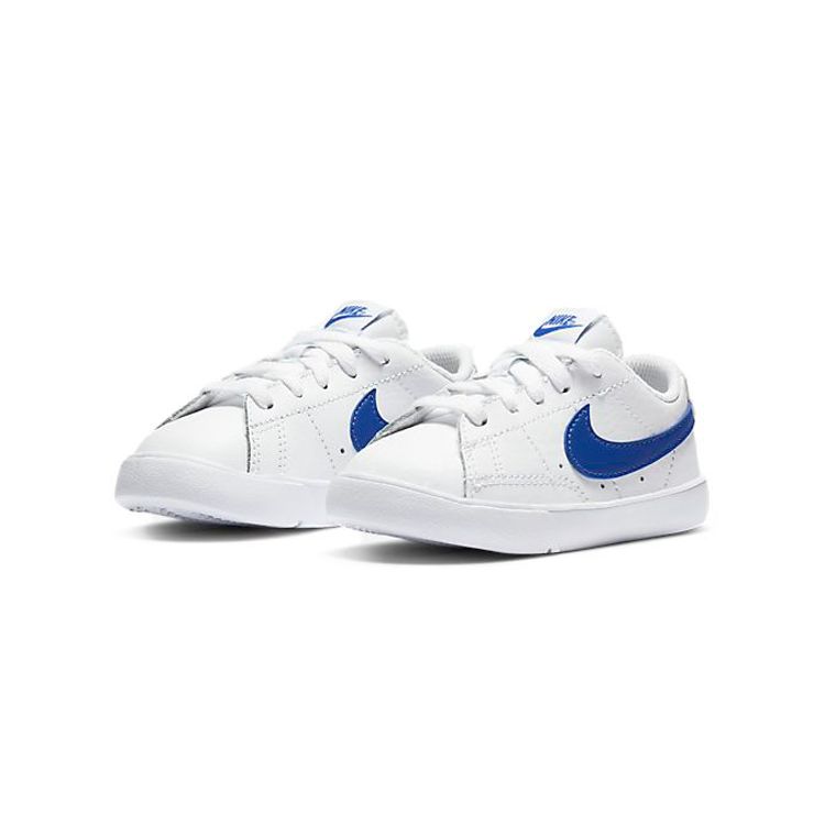 Nike Blazer Comfortable Slip Resistant Durable Low Top Walking Shoes Baby Shoes White Blue CZ7581-100