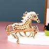 Wealth Horse Car Keyring Rhinestones-Encrusted 3D Zodiac Horse Design Key Chain Metal Charm Bags Keyring