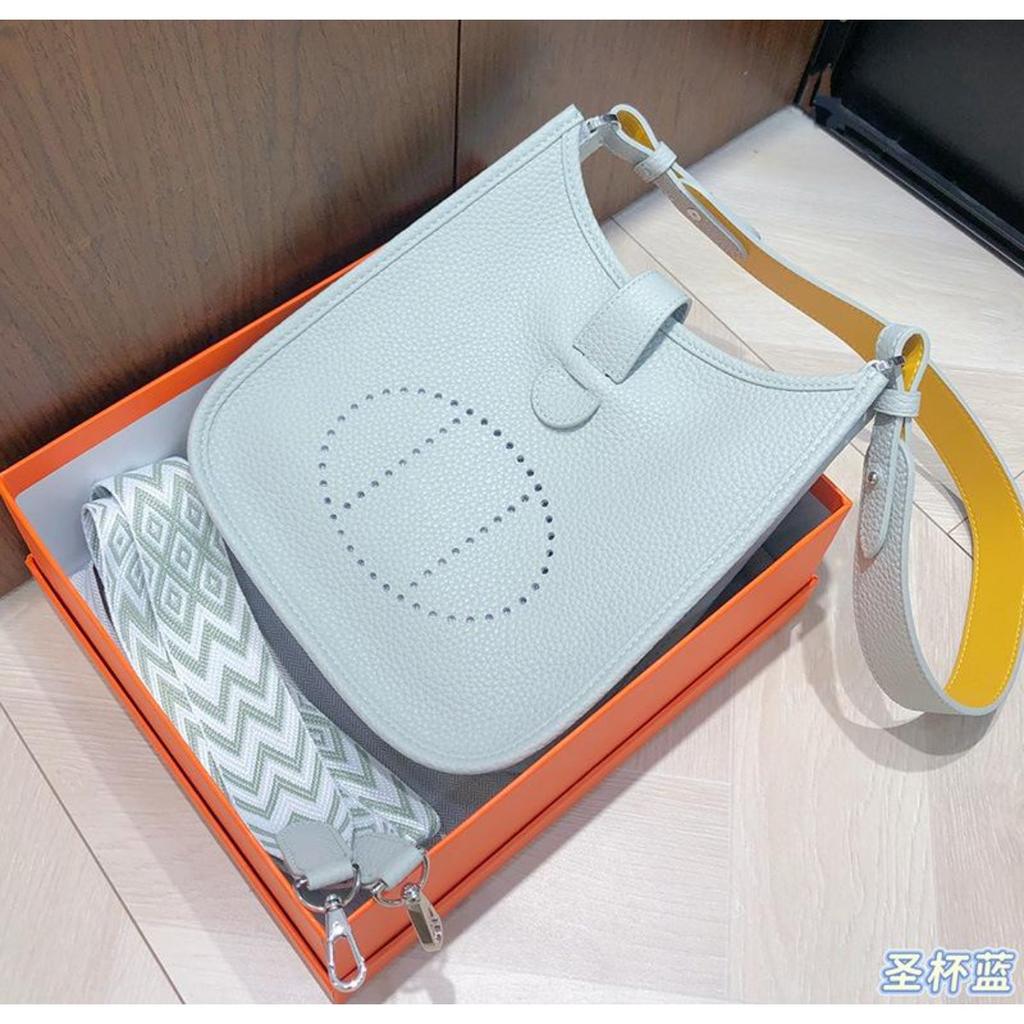 Spot Wholesale Top Layer Cowhide Evelyn Bag Genuine Leather Mini Bucket Bag TC Leather Mini Shoulder Crossbody Bag Tide