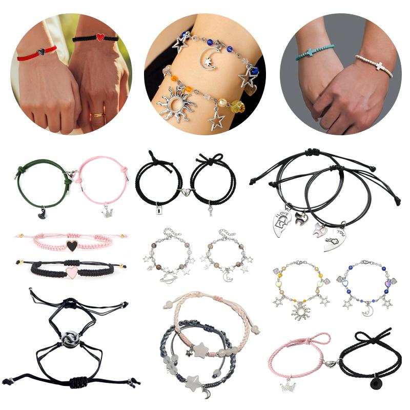 1pair Chinese Style Star Braided Couple Bracelets For Women Men Exquisite Handmade Charm Bracelet Jewelry Accessories Gifts