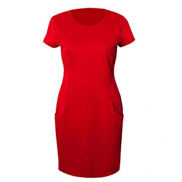 MAITA Summer Sexy Batwing s krátkým rukávem, kapsami do O, Krátké mini šaty