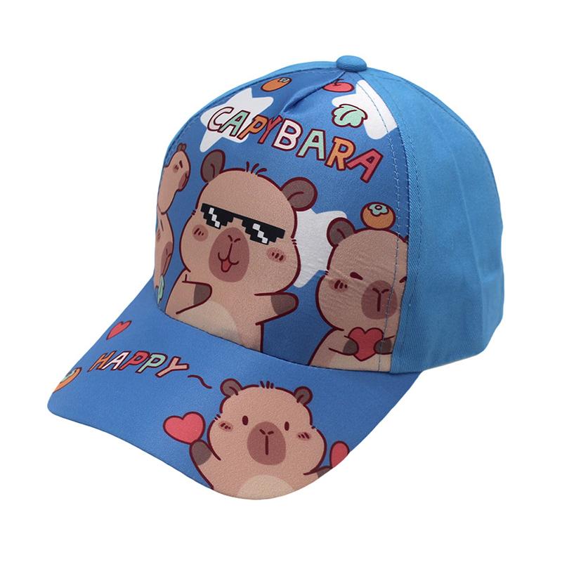 Cartoon Printed Capybara Children Baseball Hat Fashion Versatile Hat For Boys Girls Cute Outdoor Sunshade Peaked Cap Gifts