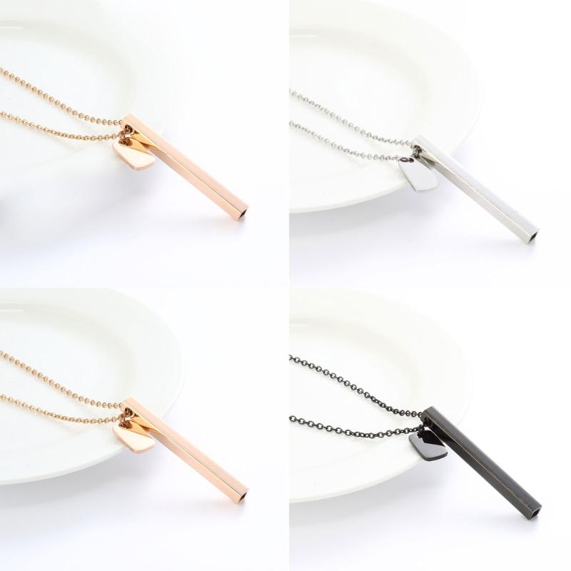 Meditation Mindfulness Breathing Necklace Stainless Steel Whistle Pendant Necklaces Breathing Exercise for Relaxation