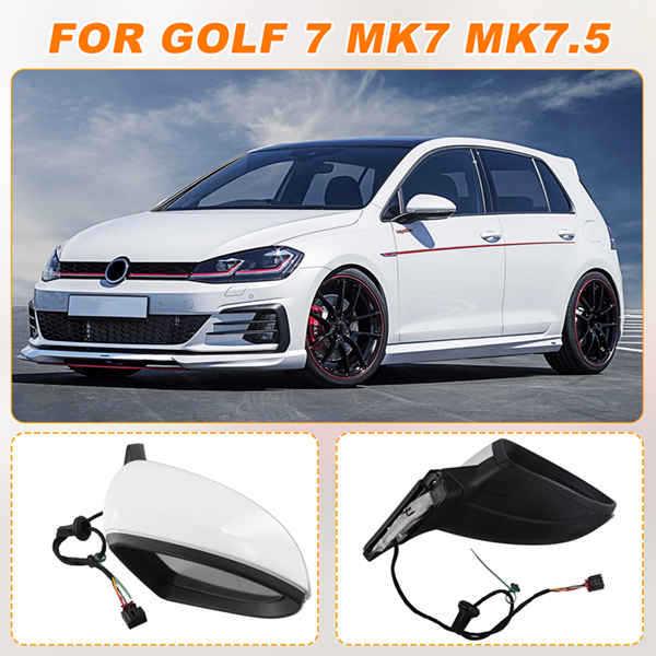 Right-Side Rearview Mirror with Light, Heating, and Electric Adjustment for Volkswagen Golf 7 MK7 MK7.5