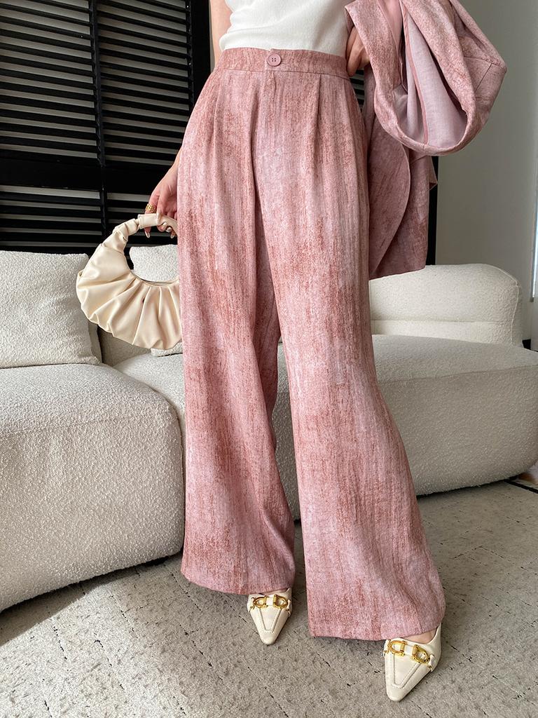 Sijan Early Spring New Arrivals Linen Blend High Intelligence Old Money Drip Suit Jacket Wide Leg Pants Set Sn