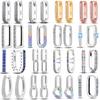 925 Silver U Shaped Inlay CZ Zircon Hoop Earrings Geometry Line Simple Women Girl Evening Party Brithday Gifts Jewelry