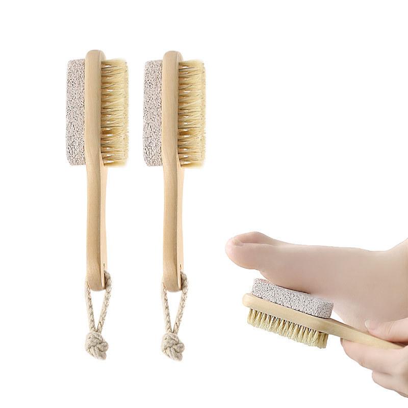 Bristle Pumice Brush Foot Board Lotus Grindstone Bristle Small Brush Foot Wooden Brush