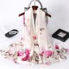 Print Women Hijab Shawls Large Flower Headscarf Soft Luxury Silk Scarf  Beach