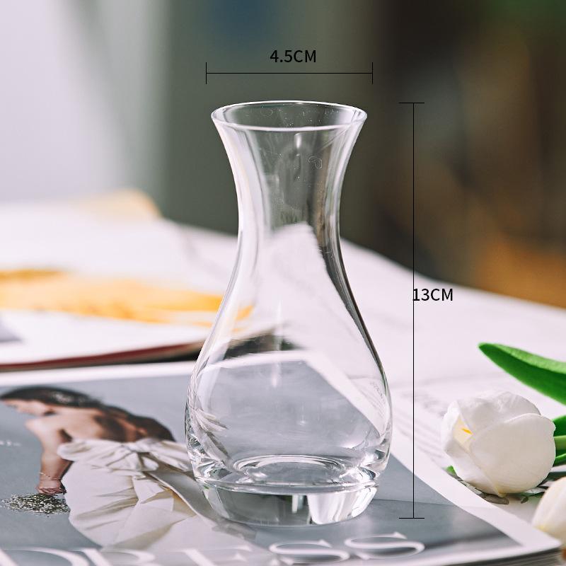 Mini Ins Style Glass Bud Vase, Small Clear Hydroponic Flower Vase, Tabletop Floral Decor for Home Dining Hotel Wedding