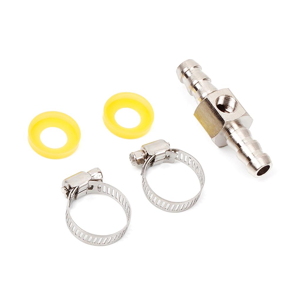 3/8" Bränsleledning Bränsletryck Taggansluten Push Lock T-koppling Adapter 1/8-27 NPT Sensorport Rostfritt stål