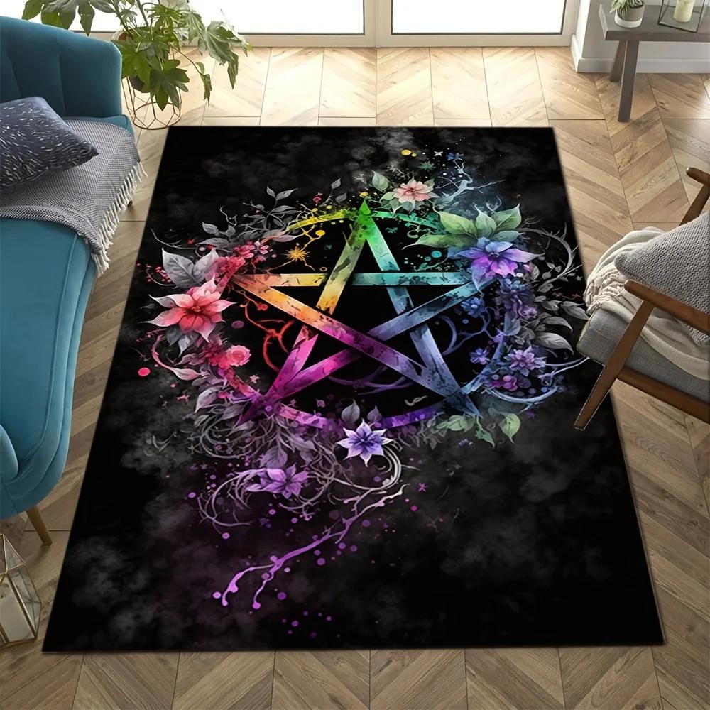 Halloween Pentagram Carpet for Living Room Decor Sofa Table Large Area Rugs Kitchen Hallway Balcony Rugs Bath Anti-slip Doormat