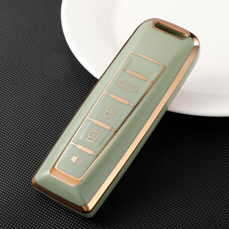 Great Wall WEY TPU Gold Edge Protective Key Cover for WEY/VV5/VV6/VV7 Remote Control