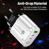 58W Dual Fast Charger with 2PD+QC3.0 for Mobile Phones - EU/US/UK/AU Plugs
