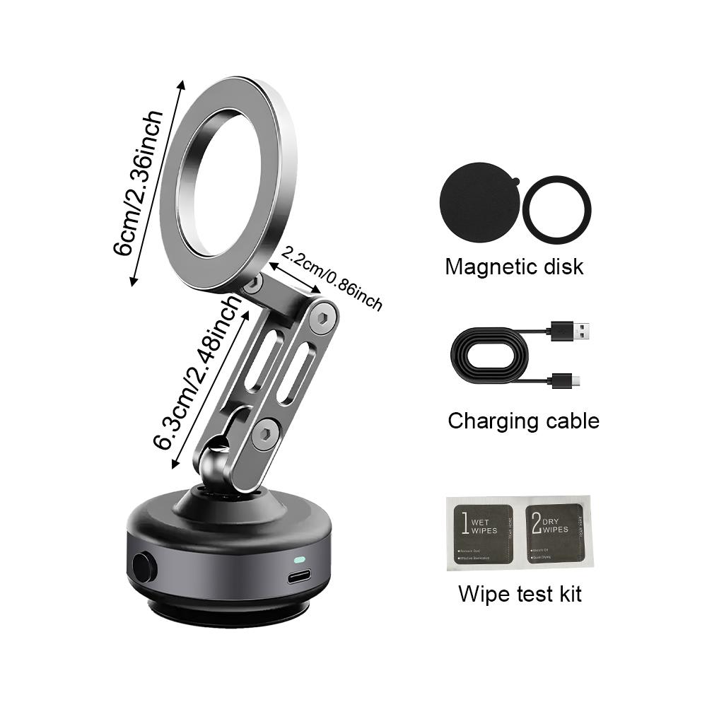 Strong Magnetic Foldable Car Phone Holder 360° Rotation Electric Vacuum Adsorption iPhone Samsung Universal Dashboard Bracket
