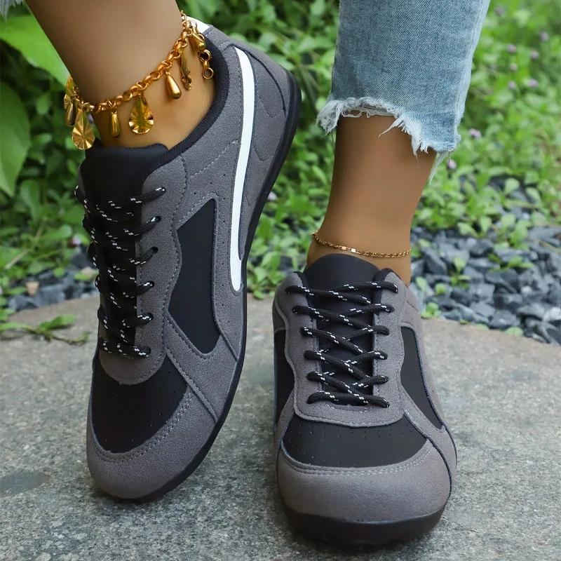

Fashion Ladies Shoes 2025 High Quality Lace-up Women s Vulcanize Shoes Fashion Color Matching Casual New Plus Size Classic Sneakers 36 серый