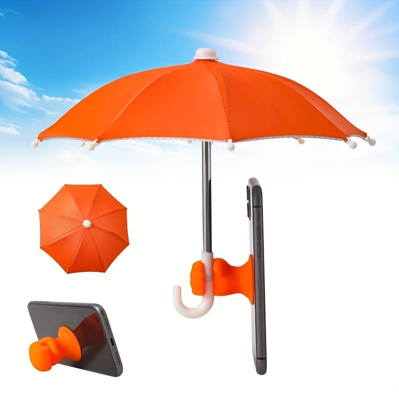 

Portable Phone Stand Umbrella Stand Adjustable Mini Fist Suction Cup Style Phone Holder with UV Protection And Sunshade Function помаранчевий