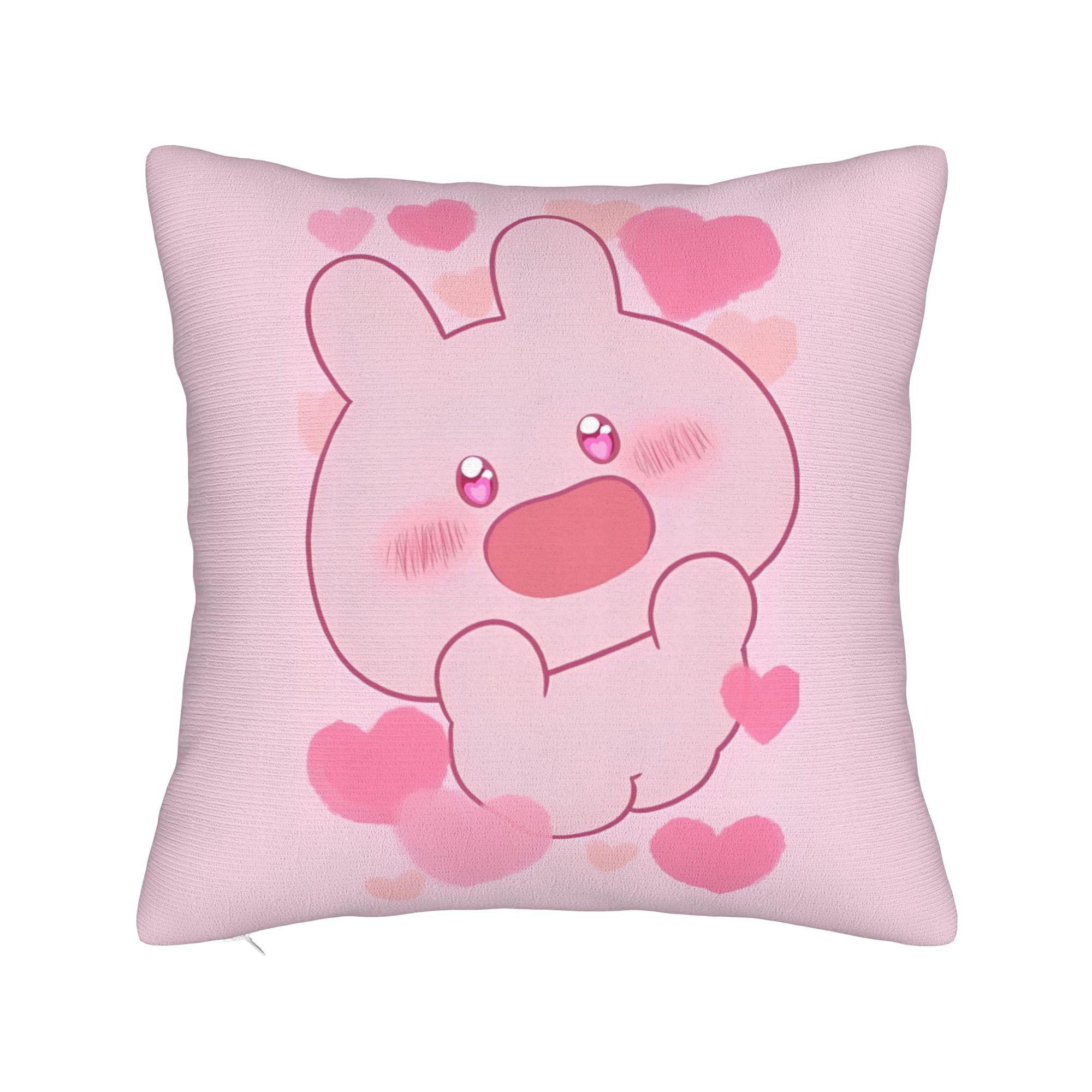 

Asamimichaan Asleep Cartoon Square Pillowcases Sofa Kawaii Asamimi Cushion Case Funny Home Decoration Throw Pillow Case 40x40cm 16x16in
