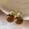 Pendant Vintage Women's Earrings Fashion Jewelry Amber Ear Stud Amber Color Earrings  Women