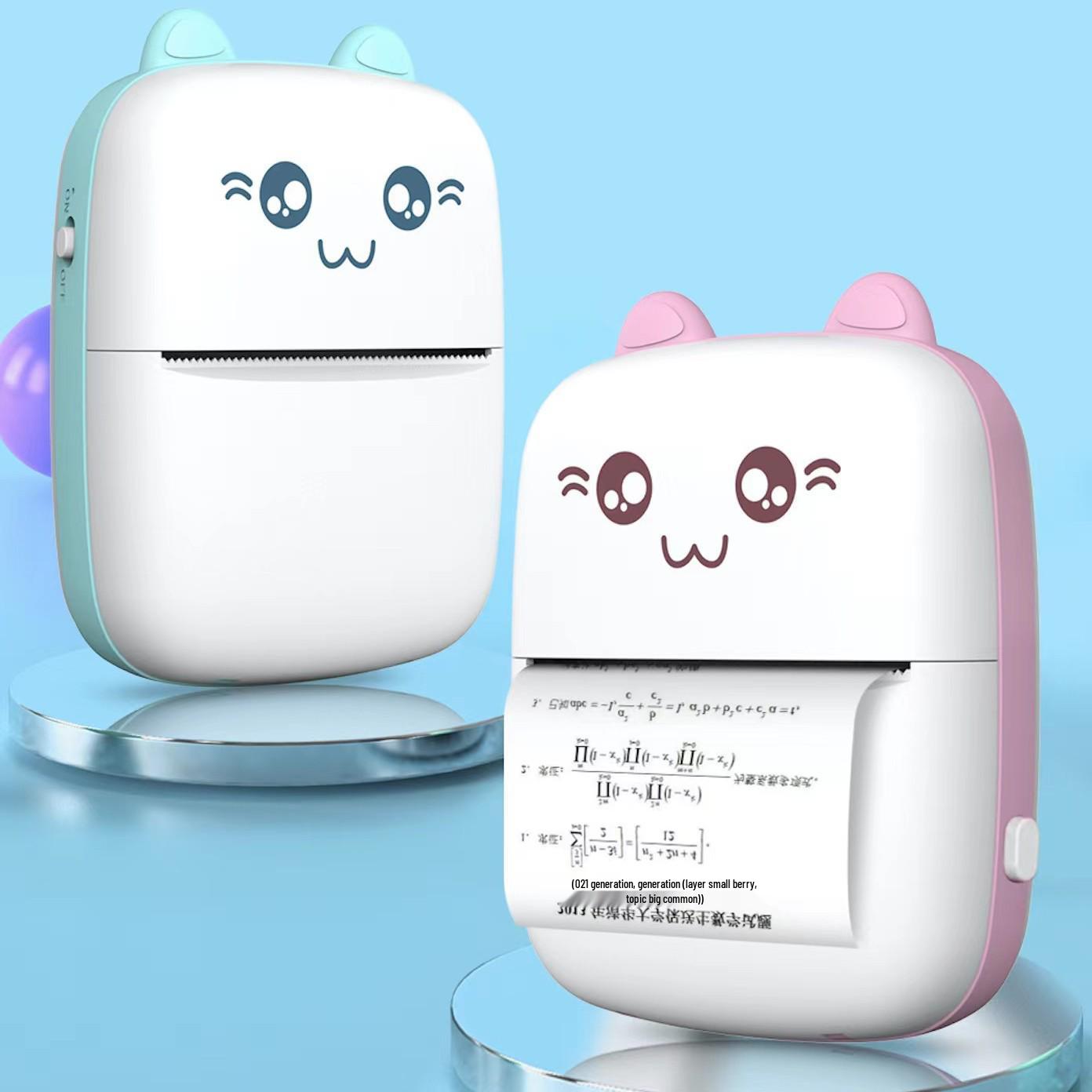 

Портативный мини Bluetooth термопринтер для этикеток и фотографий Pink Cat Printer