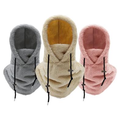 Polar Fleece Balaclava Winter Ski Windproof Cap Outdoor Cap Face Cover Hood Beanies Women Plush Warm Hat
