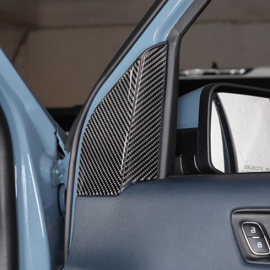 Carbon Fiber Front Door A-Pillar Cover Trim For Ford Maverick -23