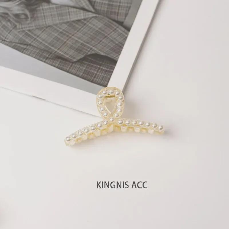 Korean Style Pearl Clip Set: Chic Large & Small Hairpins for Back of Head