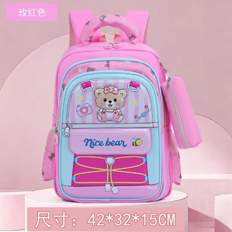 Lightweight Kids School Backpack Boys Girls Grade 1-6 Dual Compartment Nylon Oxford Bag With Padded Air Cushion Straps
