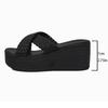 Fashion Braided Cross Strap Platform Sandals for Women 2025 Summer Thick Bottom Beach Slippers Woman Plus Size Fashion Wedges Sandalias